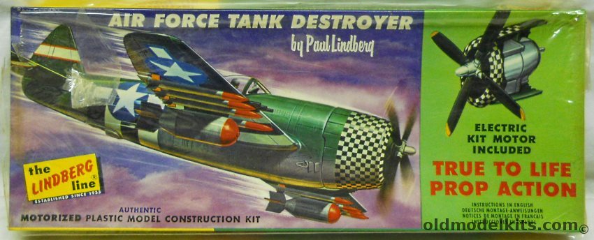 Lindberg 1/48 Air Force Tank Destroyer P-47 Thunderbolt Motorized, 303M-100 plastic model kit